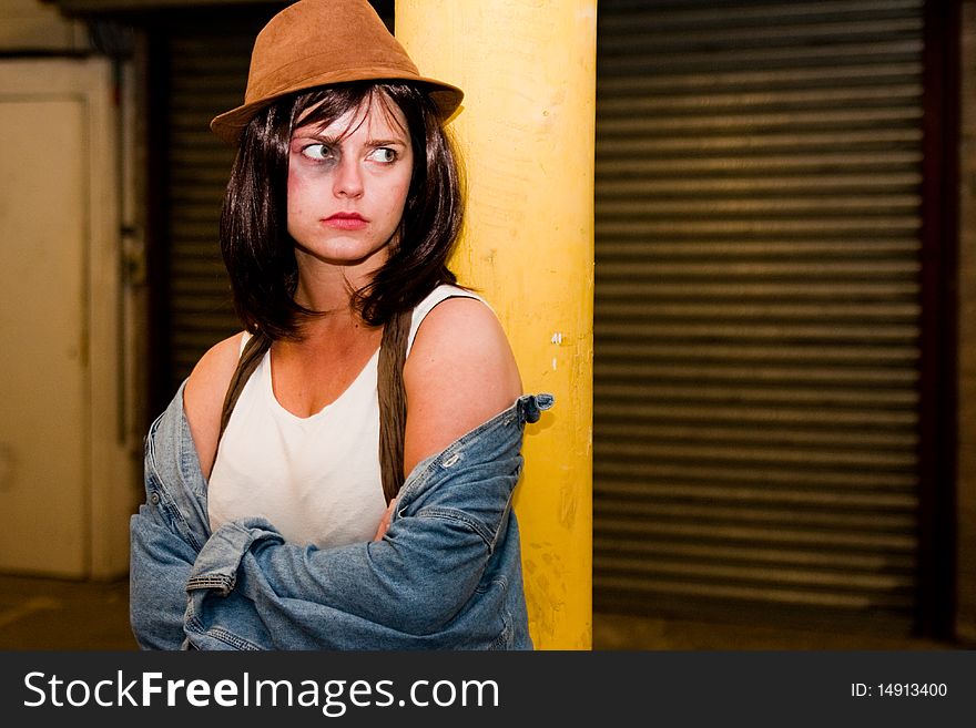 Angry Young Woman With Black-eye