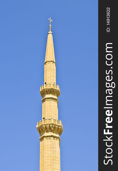 Minaret of Al Amine Mosque in down town beirut