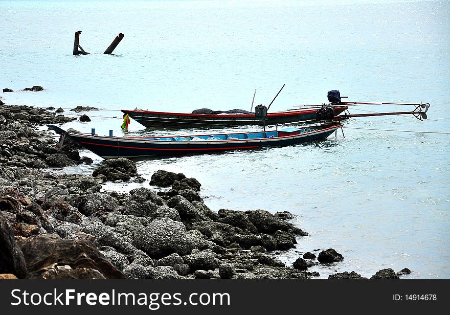 Boat on the sea in thai