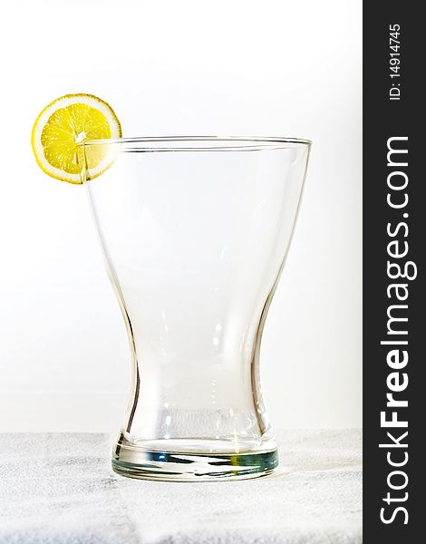 Glass with lemon