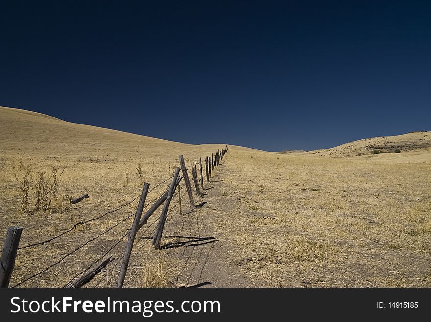 Fence in the countryside of the State of Idaho. Fence in the countryside of the State of Idaho
