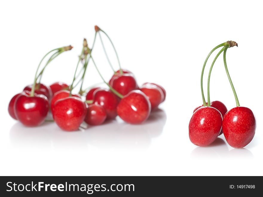 Red Cherry Isolated On White