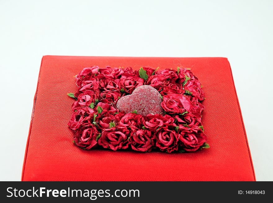 Gift box with red roses