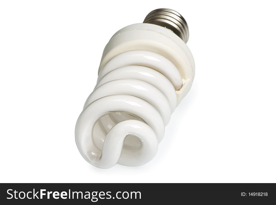 Fluorescent lamp bulb on isolated background