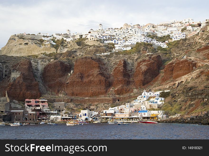 Santorini Island - summer holiday destination in Greece. Santorini Island - summer holiday destination in Greece