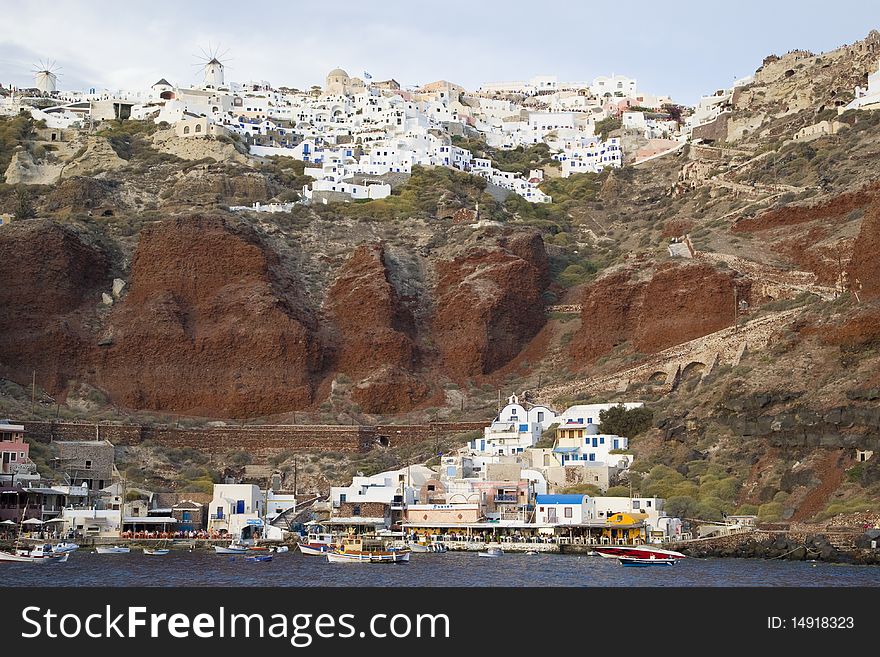 Santorini Island - summer holiday destination in Greece. Santorini Island - summer holiday destination in Greece