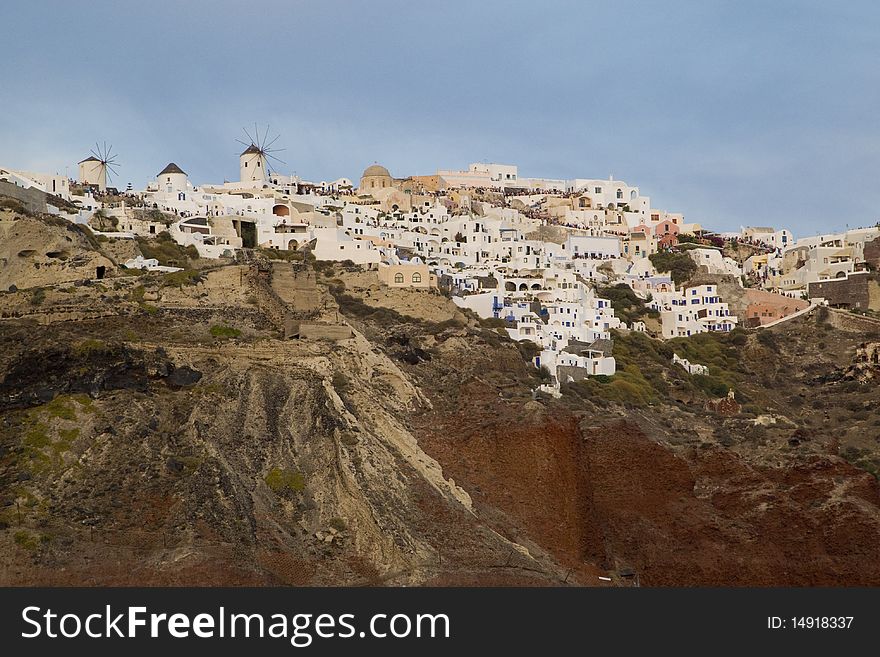 Santorini Island - summer holiday destination in Greece. Santorini Island - summer holiday destination in Greece