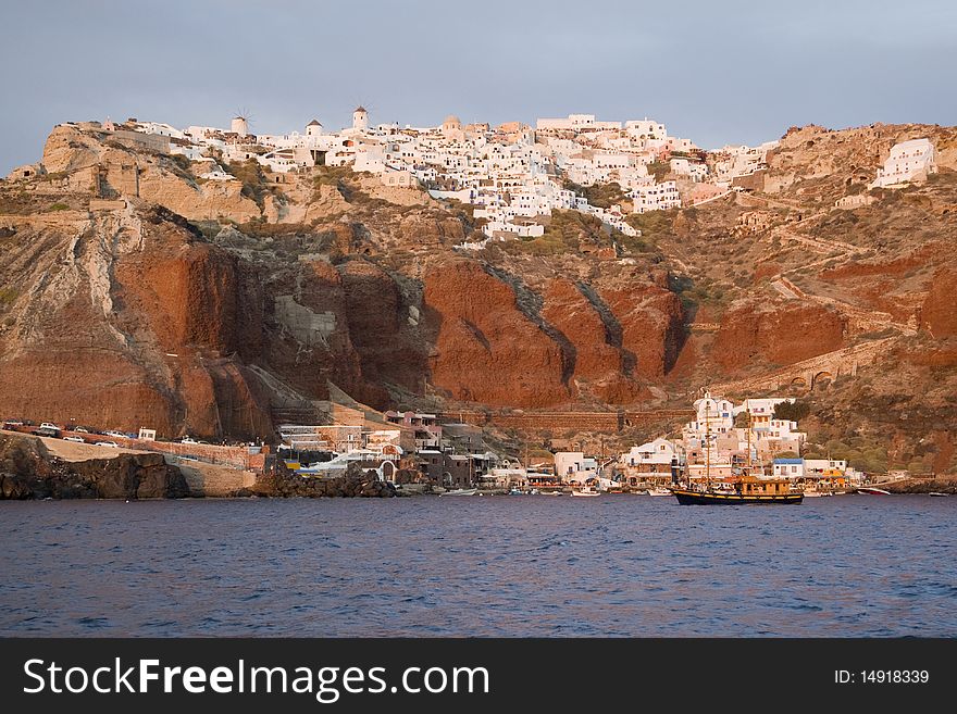 Santorini Island - summer holiday destination in Greece. Santorini Island - summer holiday destination in Greece