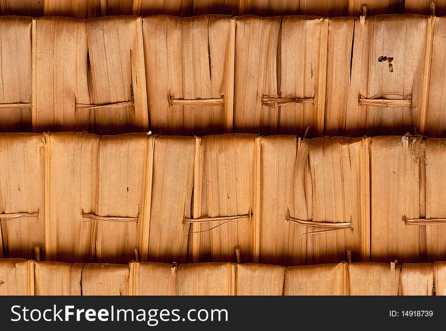 An Abstract of Leaves Woven Roof. An Abstract of Leaves Woven Roof