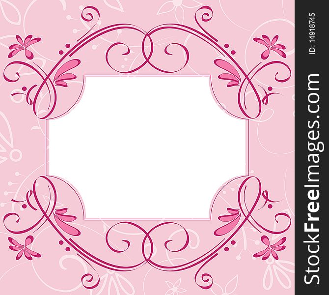 Pink cute card with space for text