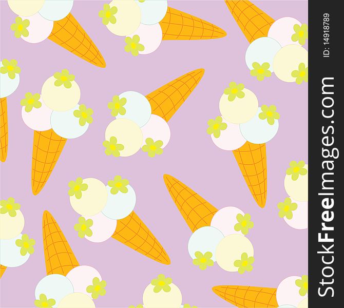 Seamless wallpaper with ice-cream