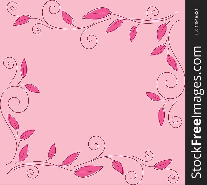 Floral curl ornamental pink background pattern. Floral curl ornamental pink background pattern