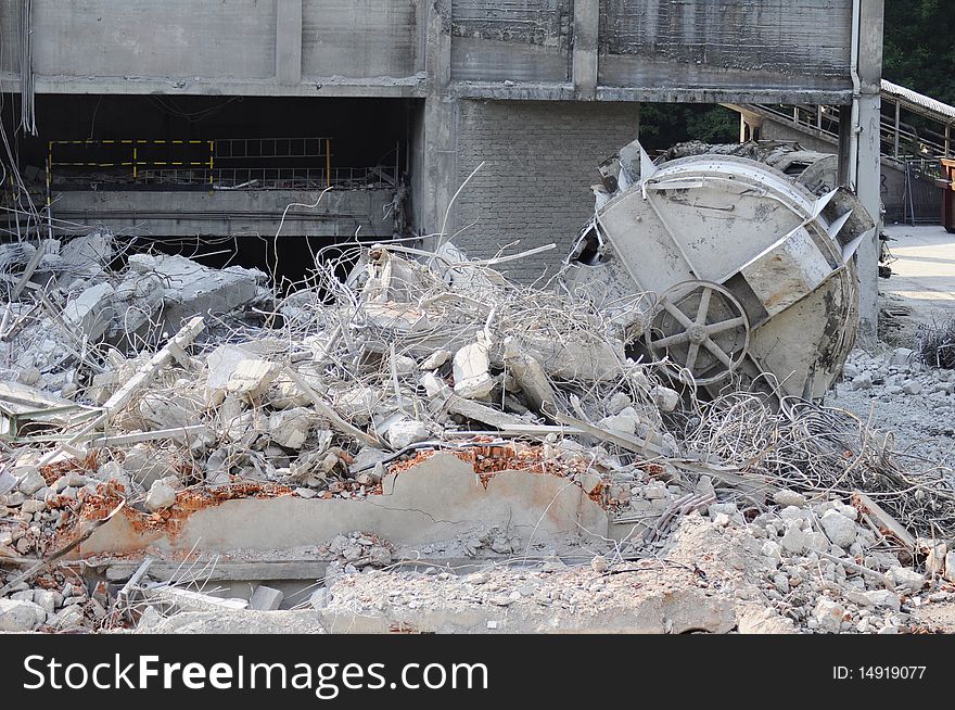 Rubble of a cement plant in Swiss. Rubble of a cement plant in Swiss