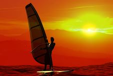 Sunset Surfer Royalty Free Stock Photos