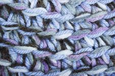 Blue, White And Black Knit Texture Wool Threads Royalty Free Stock Photo