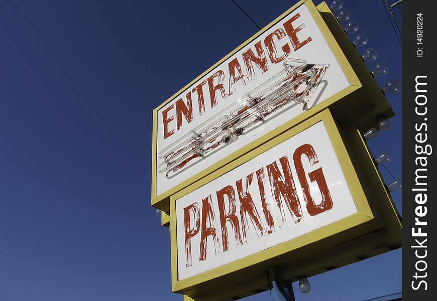 Hotel sign in United States of America. Hotel sign in United States of America