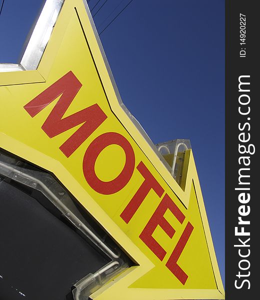 Hotel sign in United States of America. Hotel sign in United States of America