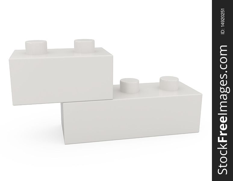Plastic Block isolated on white - 3d illustration