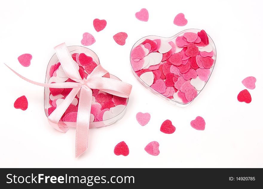 Ingridients for bath in the shape of hearts. Ingridients for bath in the shape of hearts