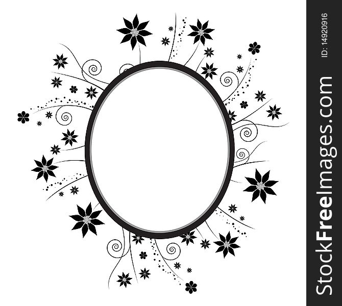 Abstract style floral frame vector