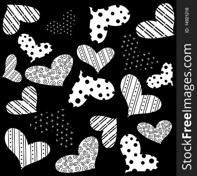 Black heart background illustration vector