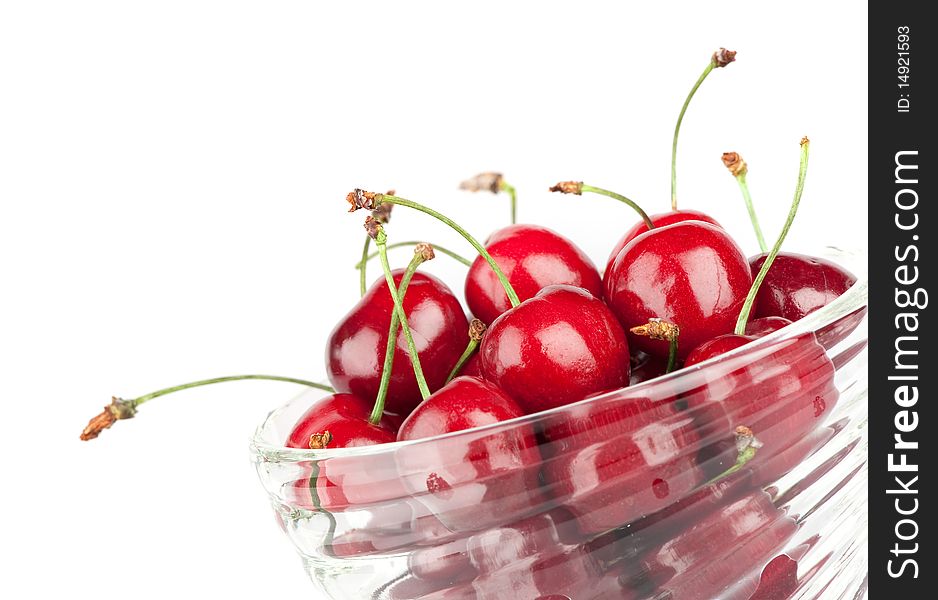 Fresh red cherry isolated on a white background. Fresh red cherry isolated on a white background