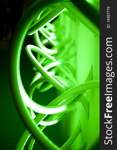 Green and sinuous Neon light