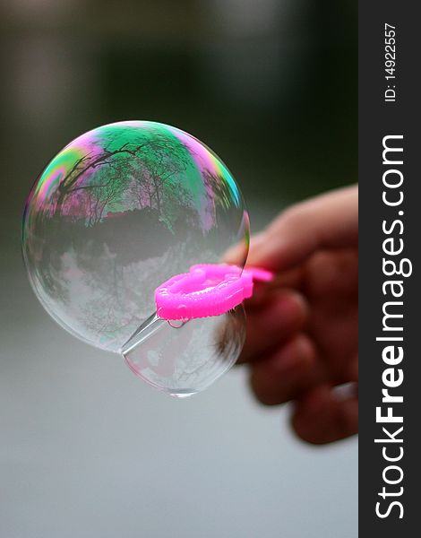 Very clear soap bubble with colorful.