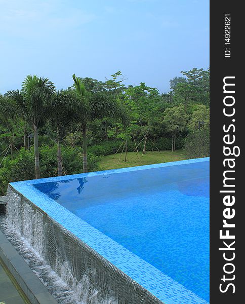 Swimmin pool in a resort, clean and bright water. Swimmin pool in a resort, clean and bright water