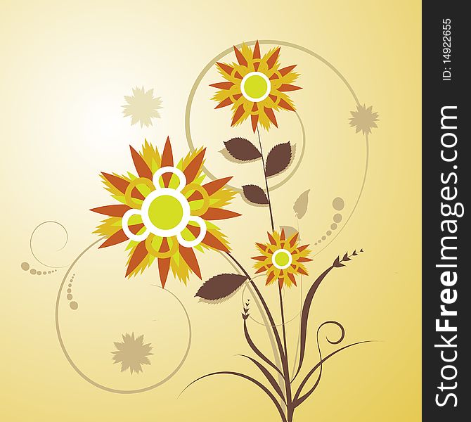 Abtract style floral design vector