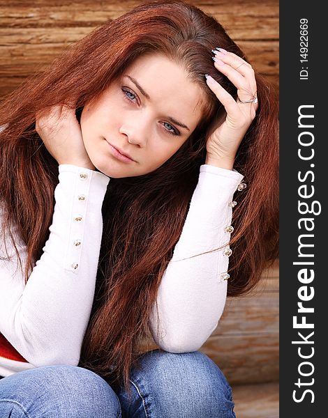 Closeup portrait of a beautiful young woman