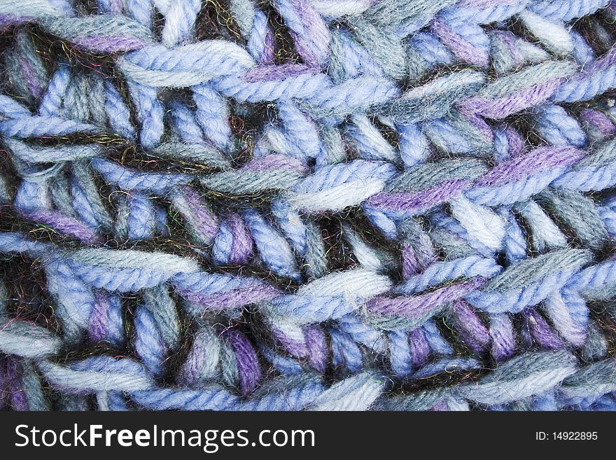 Blue, white and black knit texture woolen threads