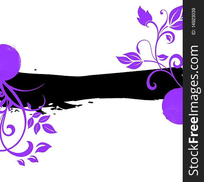 Violet Black Floral Background