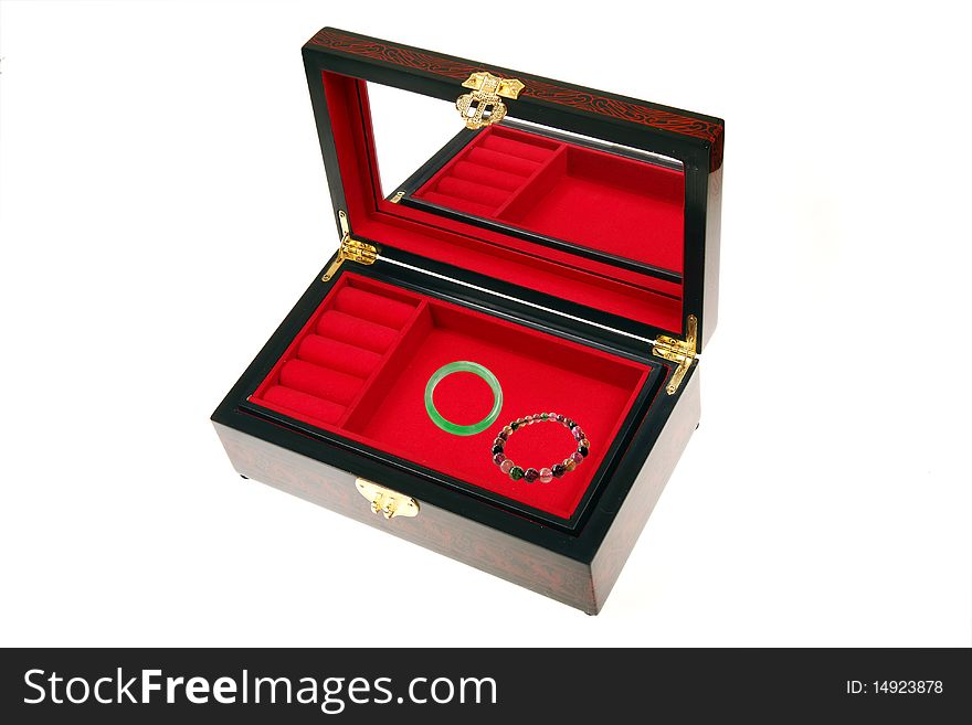 Open Chinese jewelry box