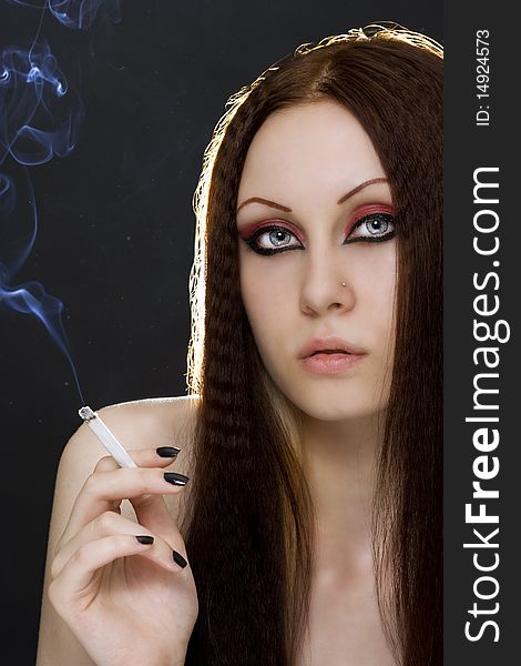 Young woman smoking