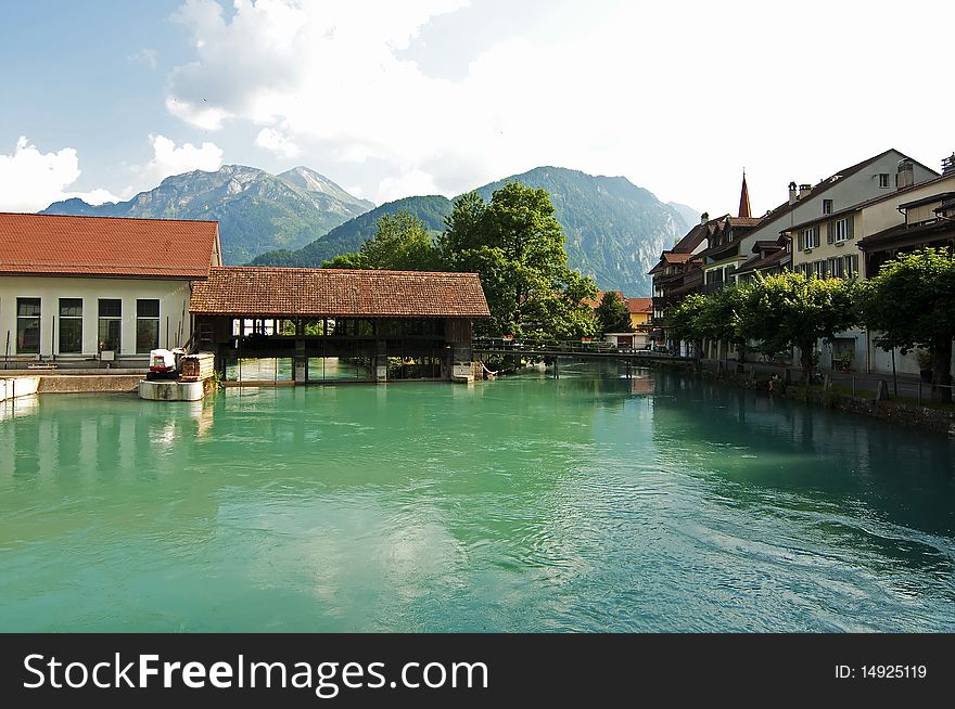 A water reservoir over the river Aare, Interlaken, Switzerland