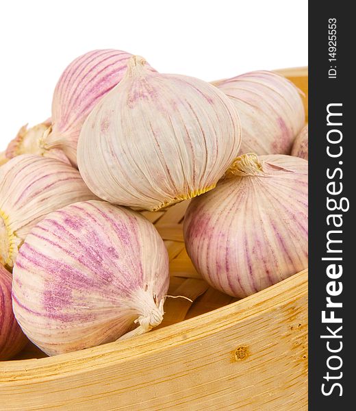 Garlic. Close up on white background