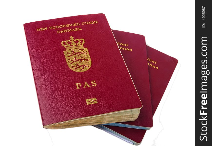 European union Passport. Close up on white background