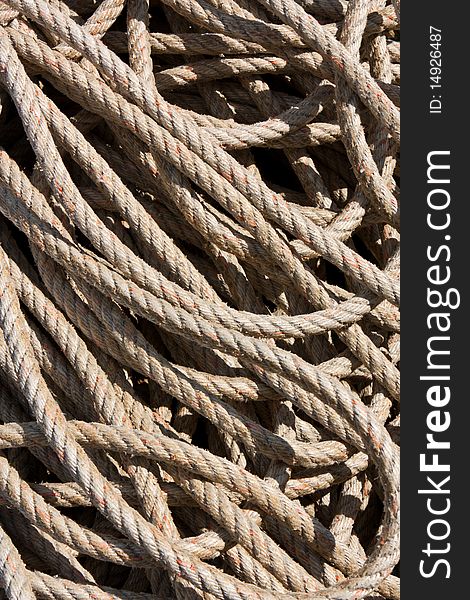 Background image of rope, coiled and used. Background image of rope, coiled and used