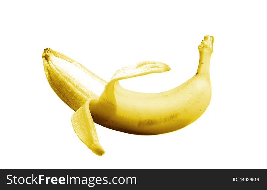 ripe sweet delicious apetitnyy fruit banana on a white  background