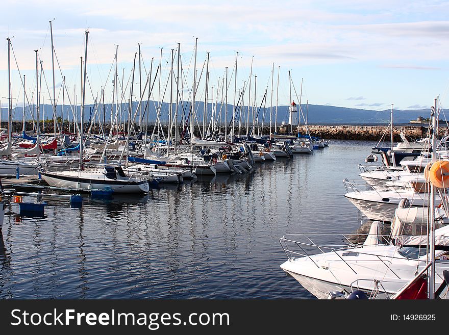 Boats parking in Trondheim, Norway