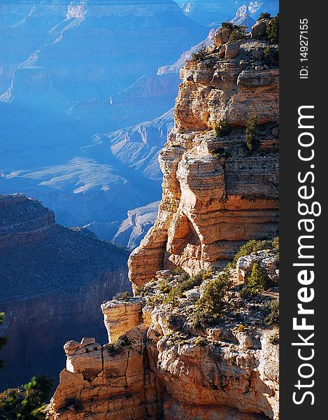 Steep cliff in the Grand canyon in Arizona. Steep cliff in the Grand canyon in Arizona