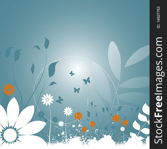 Abstract style floral background vector