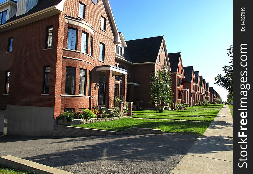 Town homes during a sunny day