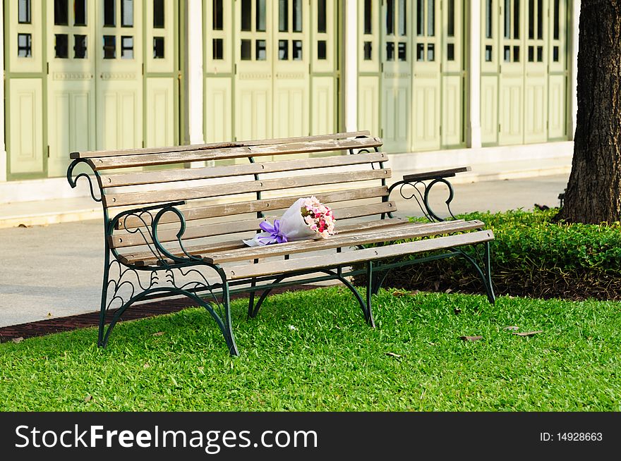 Bouquet On Bench