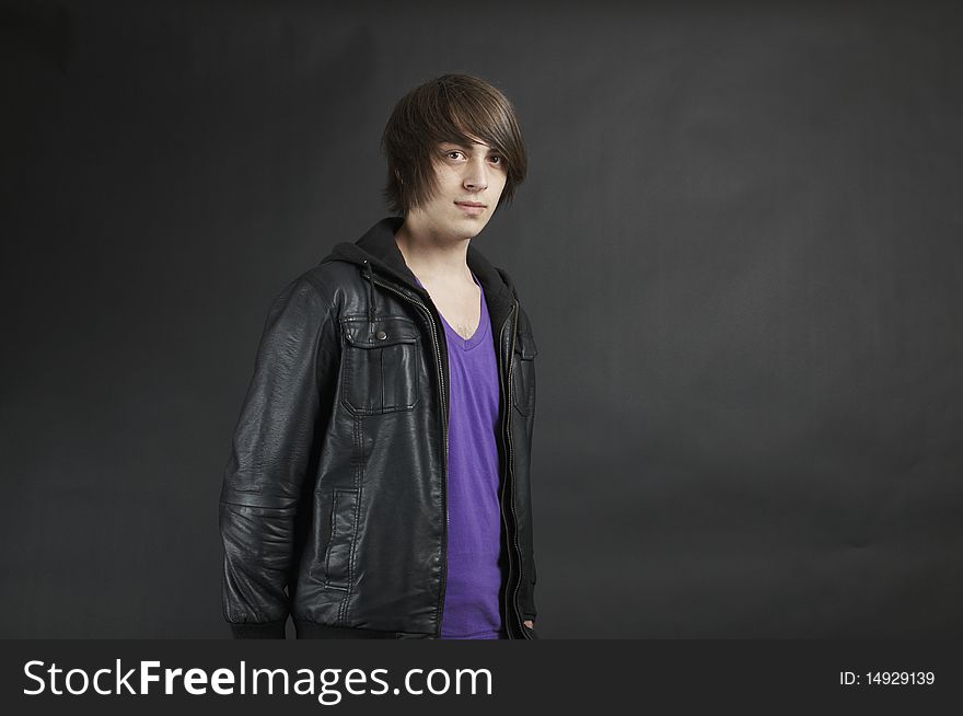 Young Man In A Leather Jacket