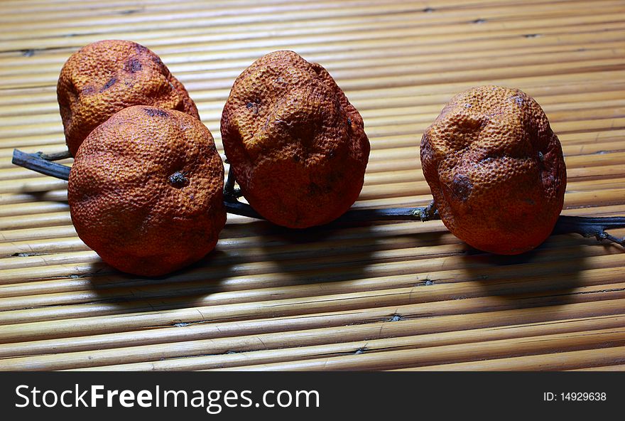 Dried oranges, has a special texture.