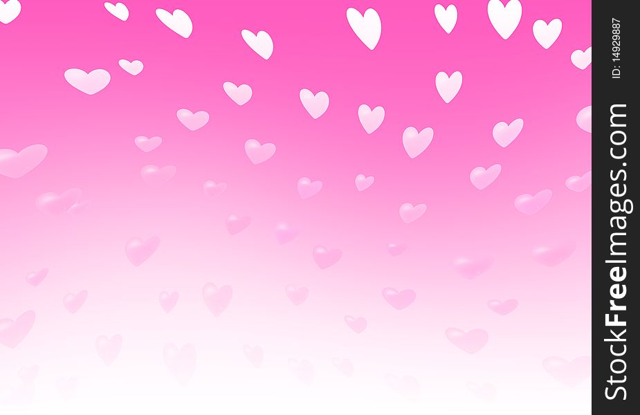 Abstract romantic background with hearts