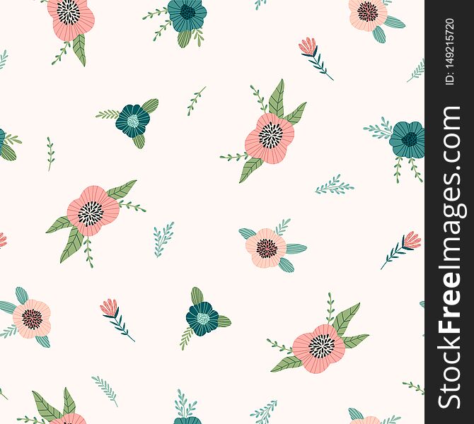 Floral seamless pattern. Vector design for paper, cover, fabric, interior decor