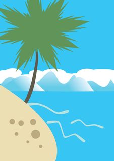 Palm On The Tropical Beach Royalty Free Stock Image Palm On The Tropical Beach Royalty Free Stock Image